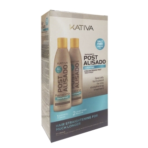 Kativa Keratina KIT Behandlung post-Aufrichtung. Shampoo + Conditioner ohne Salz