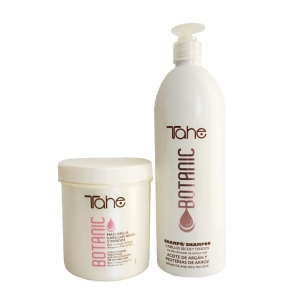 Tahe Botanic Packung Trockenes Haar Shampoo 1000ml und + farbige Maske 700ml