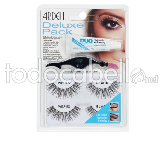 Ardell Kit Deluxe Pack Wispies Black Lote 3 Pz