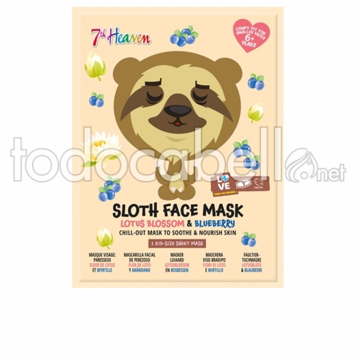 7th Heaven Animal Sloth Face Mask 1 U