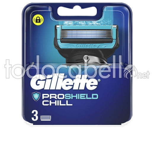 Gillette Fusion Proshield Chill Cargador 3 Recambios