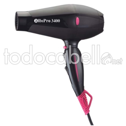 AlbiPro 3400. Professional Hair Dryer Ionic-Turmalin schwarz / pink 2000W