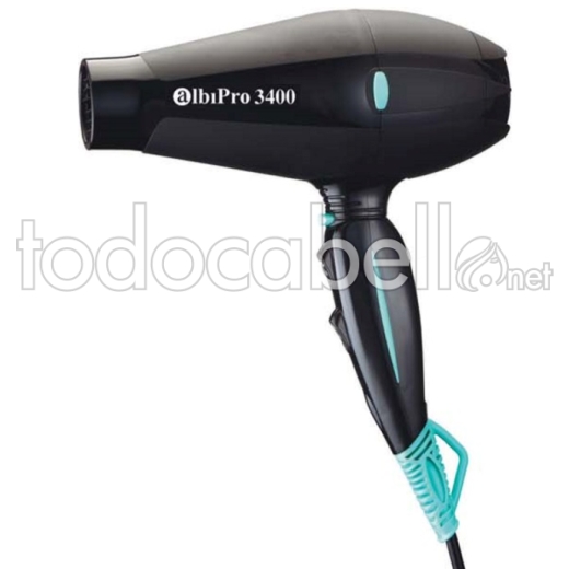 AlbiPro 3400. Professional Hair Dryer Ionic-Turmalin schwarz / türkis 2000W