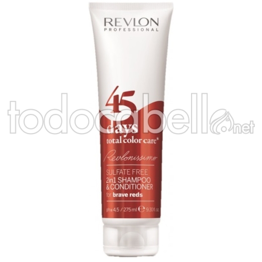 Revlonissimo 45 Tage Color Care Shampoo 2in1 Insgesamt Brave Reds 275ml