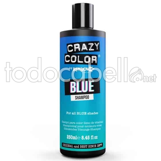 Verrücktes Color Shampoo Haar Blau 250ml gefärbt