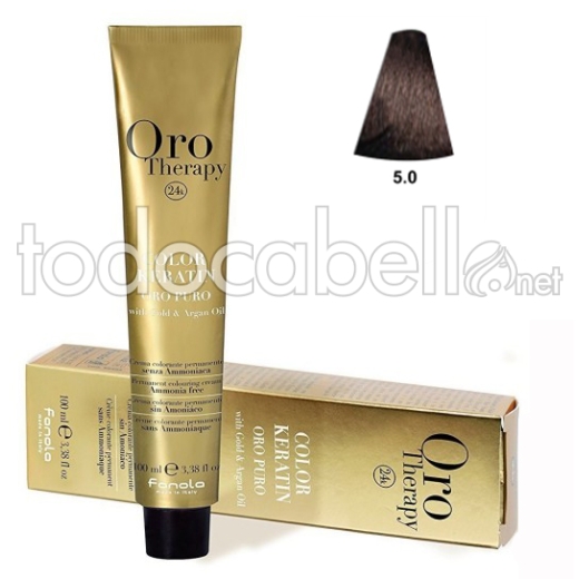 Fanola Tinte Oro Therapy "Ohne Ammoniak" 5.0 helle Kastanie 100ml