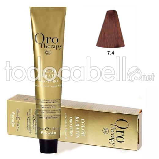 Fanola Tinte Oro Therapy "Ohne Ammoniak" 7.4 Kupferblond 100ml