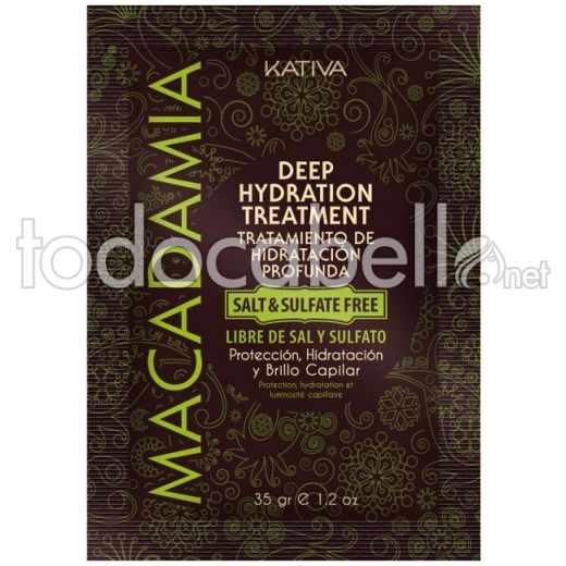 Kativa Macadamia Tief Feuchtigkeitsbehandlung.  Über 35g