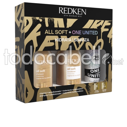 Redken All Soft + One United Lote 3 Pz