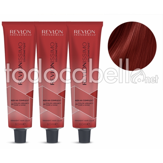 Revlon PACK 3 TINTES Revlonissimo Colorsmetique 55.64 C5 cobrizo Intensives Dunkelrot 60ml.