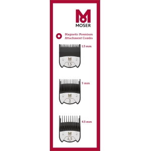 Moser Magnetic premium combs in blister/cardboard 1.5/3/4.5mm