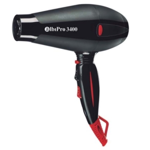 AlbiPro 3400. Professional Hair Dryer Ionic-Turmalin schwarz / rot 2000W