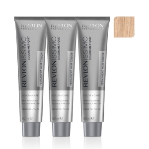 Revlon PACK 3 TINTES Revlonissimo Colorsmetique 9.23 Very Light Blonde Pearly Beige 60ml.