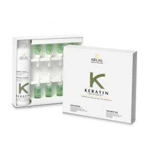 Arual Keratin Behandlung Regenerator Haar Debiles Champu 250 ml + Ampullen 8x10 ml