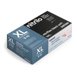 Nitriflex Black Nitrile Gloves size XL box 100 units